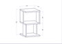 Hanah Home Mesilla de Noche Escandinava Antracita Blanco 29.6x29.6x49.4 cm